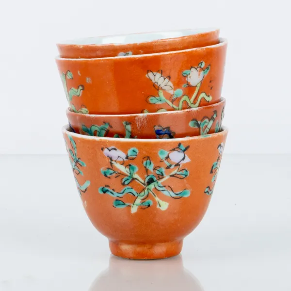KOPPAR, 4 st, snarlika, porslin, Kina, 1900-tal