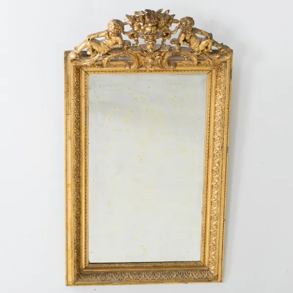 SPEGEL, förgylld och bronserad, 1800-/1900-tal