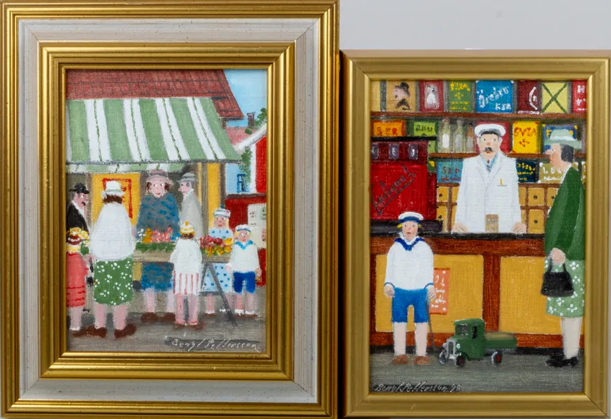BENGT PETTERSSON (1931-2004), 2 st, olja på pannå, signerade