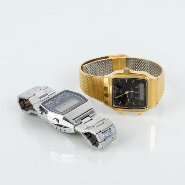 ARMBANDSUR, 2 st, bla Seiko, stål, 1900-talets slut