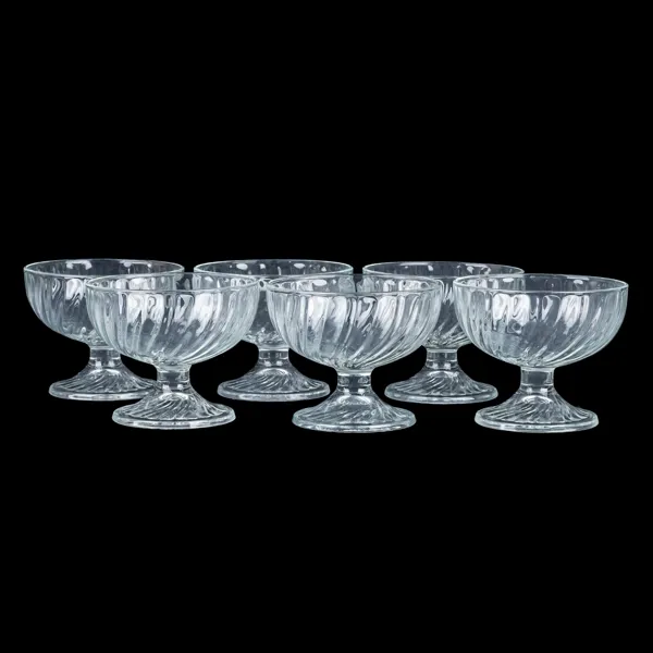 DESSERTSKÅLAR, 6 st, glas, 1900-tal
