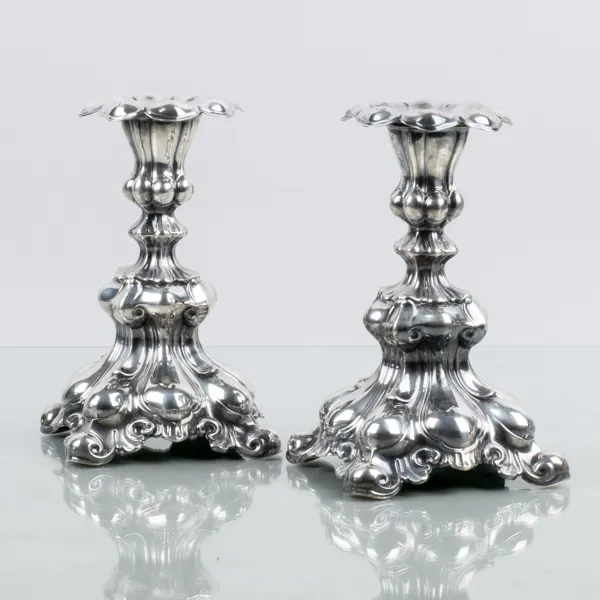 LJUSSTAKAR, 1 par, silver, CG Hallberg, 1955