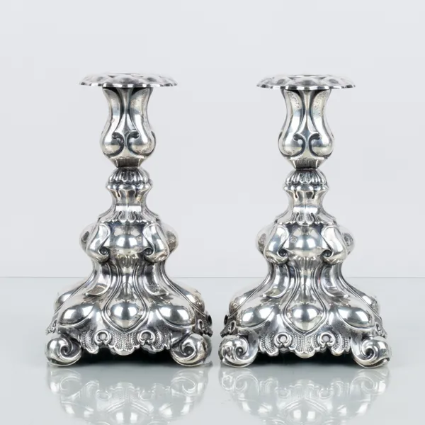 LJUSSTAKAR, 1 par, silver, svenska stämplar ESM 1959