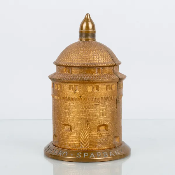 SPARBÖSSA, mässing, "Örebro sparbank", 1900-tal