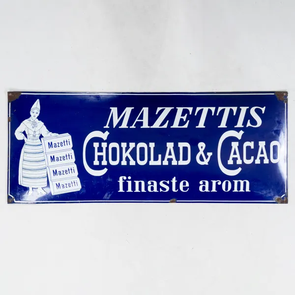 EMALJSKYLT, "Mazettis choklad & cacao finaste arom", 1900-talets första hälft