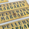 PLÅTSKYLTAR, 8 st, Pellegrins Margarin, 1900-talets mitt