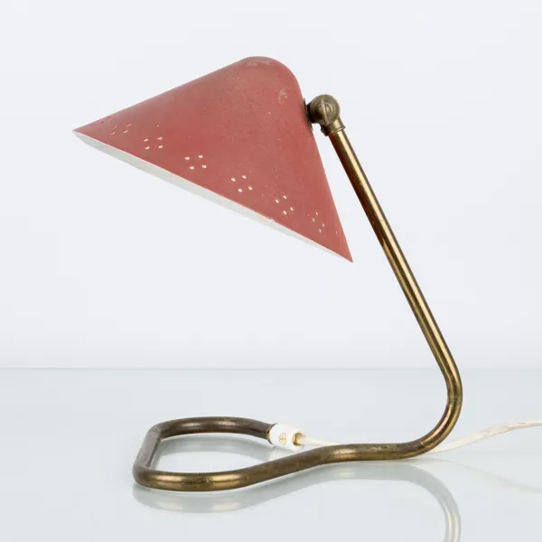 BORDSLAMPA, mässing, 1900-talets mitt