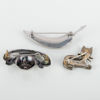 BROSCHER, 3 st, silver, bla sterling, 1900-tal