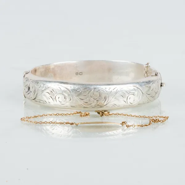 ARMRING OCH ARMBAND, silver resp 10k guld, 1900-tal