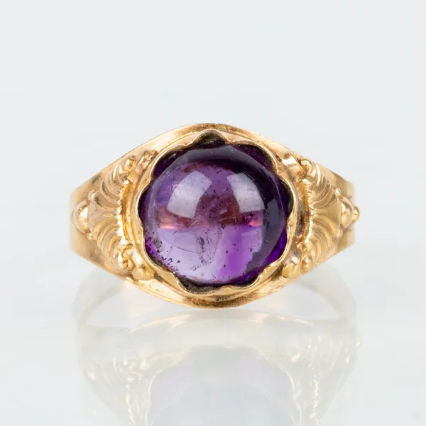 RING, 18k guld, med ametist, Stockholm 1955
