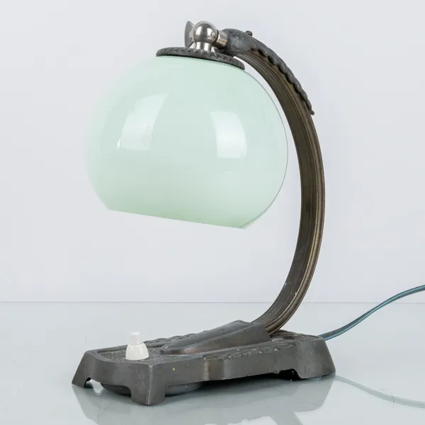 BORDSLAMPA, patinerad metall, art déco, 1920-/30-tal