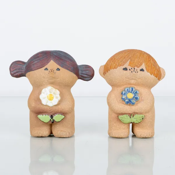 LISA LARSON, 1 par figurer, stengods, "Eva och Adam", Gustavsberg