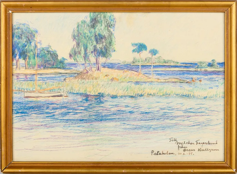 OSCAR HULLGREN (1869-1948), krita på papper, signerad och daterad Pataholm 25