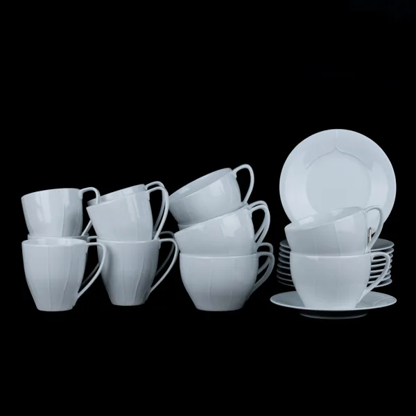 KAFFE OCH TESERVIS, 24 del, porslin, "Pli Blanc", Rörstrand