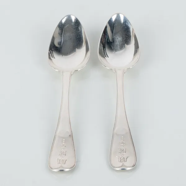 SKEDAR, 2 st, silver, svenska stämplar LRB 1834