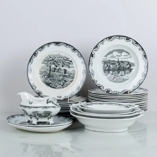 MATSERVIS, 31 del, flintgods, "Sverige", Rörstrand, 1900-talets första hälft