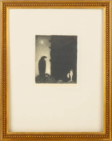 JOHN BAUER (1882-1918), litografi, "Här har du allt, som återstår af mina kläder!”, no 4 ur sviten "Troll" 1915, signerat B i trycket