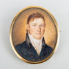 SALOMON HOFLING (1779-1827), miniatyrmålning i brosch, 18k guld, empire, signerad samt daterad 1818