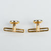SKJORTKNAPPAR, 1 par, 18k guld, med pärlemo och briljantslipade diamanter, GD & C 1933