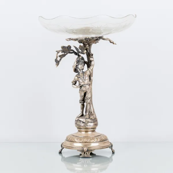 BORDSUPPSATS, nysilver och glas, WMF Württembergische Metalwarenfabrik, Tyskland, omkring år 1900