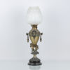 BORDSFOTOGENLAMPA, patinerad metall och glas, 1800-talets slut