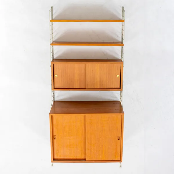 HYLLSYSTEM, 4 del, teak, stringmodell, 1900-talets mitt