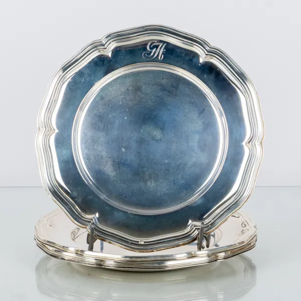 ASSIETTER/COASTERS, 6 st, silver, 1900-tal