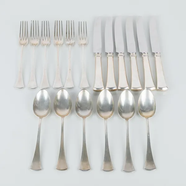 BESTICK, 18 del, silver, 1900-tal, för 6 pers