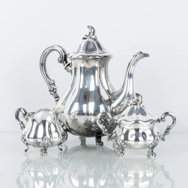 KAFFESERVIS, 3 del, sterlingsilver, 1900-talets andra hälft