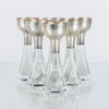 SNAPSGLAS, 6 st, silver och glas, 1900-talets fösta hälft