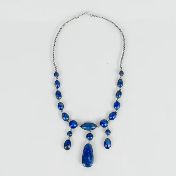 COLLIER, silver och lapis lazuli, 1900-talets första hälft