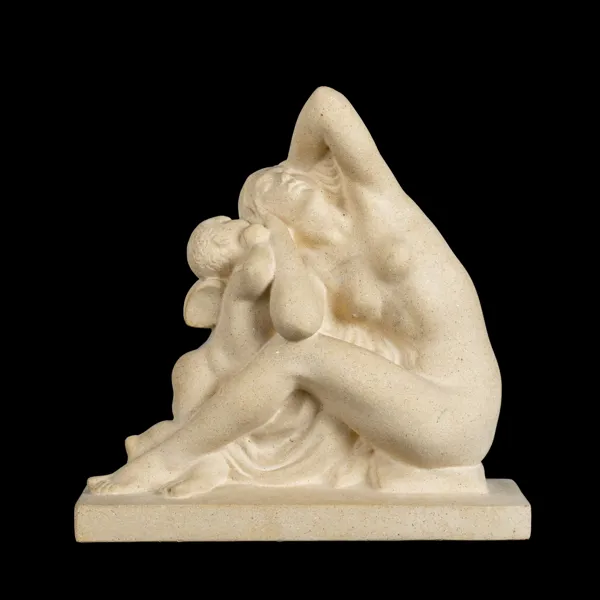 JENS JACOB BREGNØ (Danmark, 1877-1946), skulptur, sandsten, Dana Skulptur, monogramsignerad