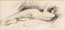 CARL LARSSON (1853-1919), kritteckning, monogramsignerad