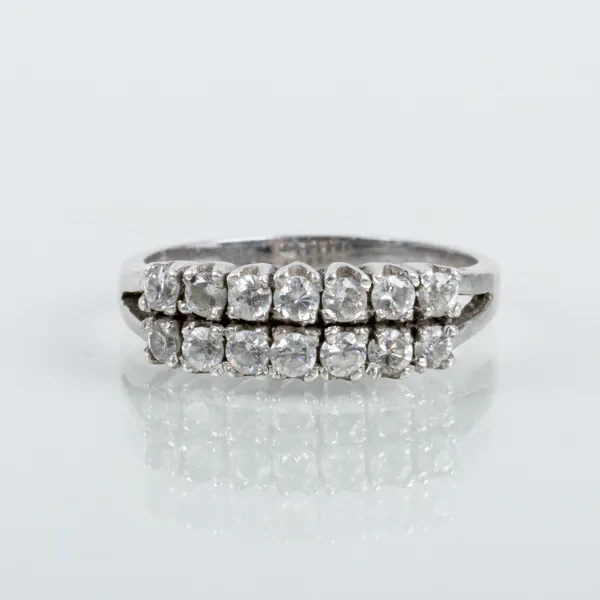 RING, sterlingsilver, med vita stenar, 1900-talets andra hälft