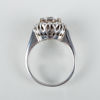 RING, sterlingsilver, carmosémodell, med vita stenar, 1900-talets andra hälft