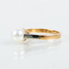 RING, 18k deux couleurs, med odlad pärla, 1900-talets andra hälft