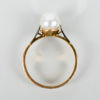 RING, 18k deux couleurs, med odlad pärla, 1900-talets andra hälft