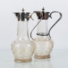 KARAFFER, 1 par, glas och nysilver, 1900-talets första hälft