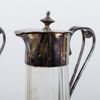 KARAFFER, 1 par, glas och nysilver, 1900-talets första hälft