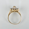 RING, 18k guld, carmosémodell, med safirer och vita stenar