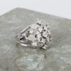 RING, silver, med vita stenar 1900-talets andra hälft