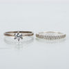 ENSTENSRING OCH ALLIANSRING, silver, med vita stenar, 1900-talets andra hälft