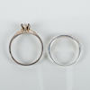 ENSTENSRING OCH ALLIANSRING, silver, med vita stenar, 1900-talets andra hälft