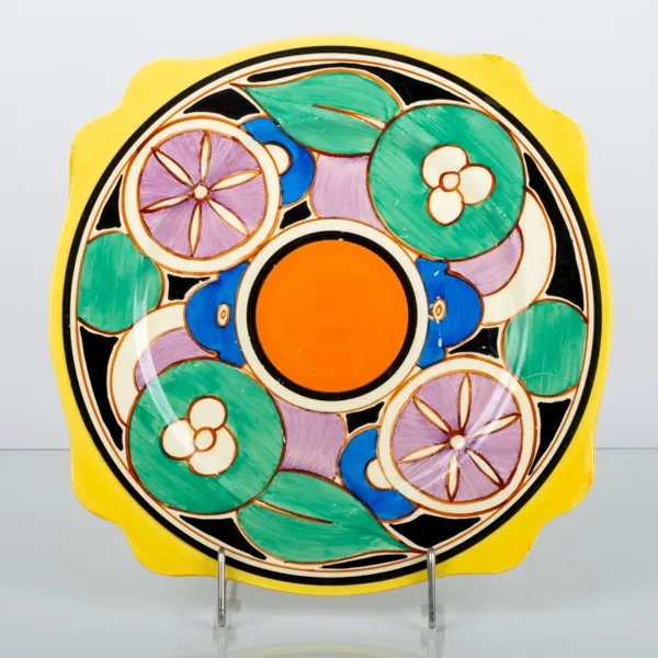CLARICE CLIFF, fat, porslin, "Sliced Fruit", Bizarre, newport Pottery England, sannolikt 1930-tal