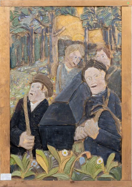 HELMER TELEMAN (1903-1991), relief, trä, signerad