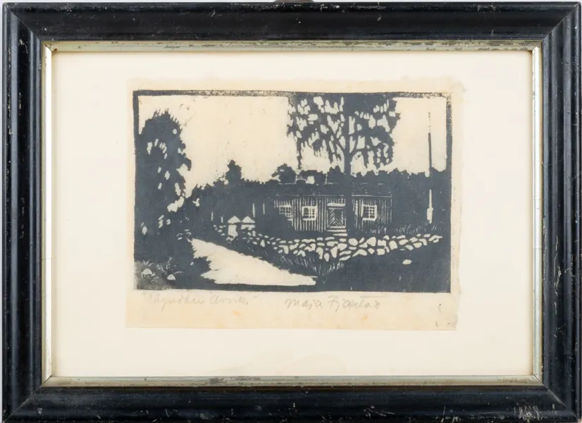 MAJA FJAESTAD (1873-1961), träsnitt, signerad