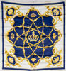 HERMÈS, scarf, siden, "Crowns/Couronnes", design av Julia Abadie 1969