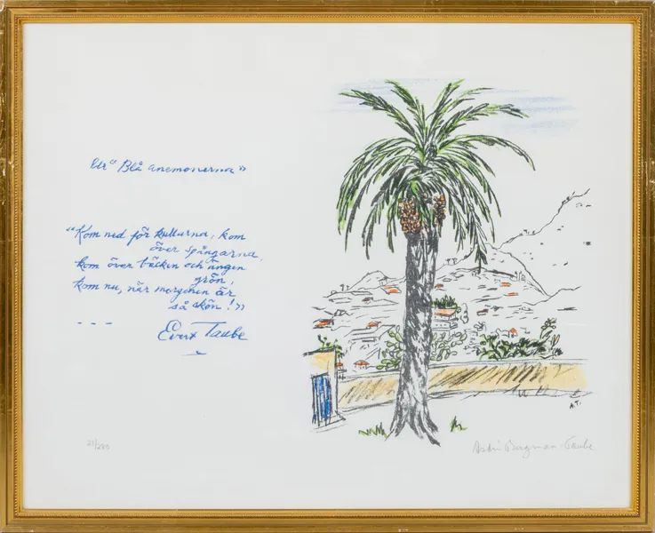ASTRI BERGMAN TAUBE (1898-1980), färglitografi, signerad och numrerad 21/280