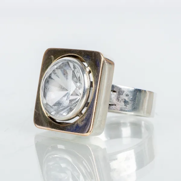 RING, silver, svenska stämplar GGG, med bergkristall, sannolikt 1960-/70-tal