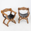 MUNKSTOLAR, 1 par, ek, 1800-/1900-tal